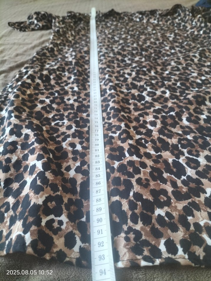 Leopar Desenli Kolsuz Midi Elbise - Görsel 5