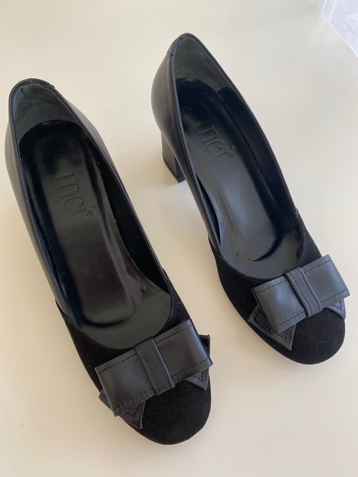 İNCİ Siyah Fiyonk Detaylı Kadın Topuklu Ayakkabı - Görsel 2