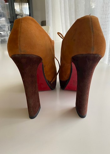 Kadın Kahverengi Süet Bağcıklı Topuklu Oxford - Görsel 2