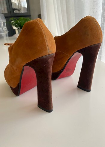 Kadın Kahverengi Süet Bağcıklı Topuklu Oxford - Görsel 3