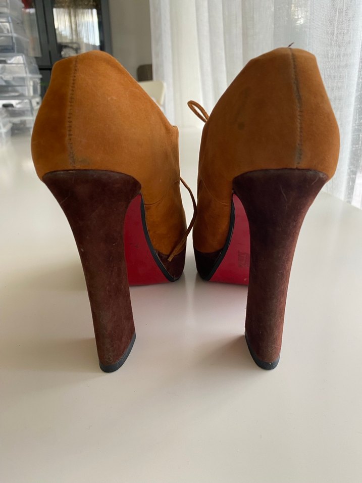 Kadın Kahverengi Süet Bağcıklı Topuklu Oxford - Görsel 2