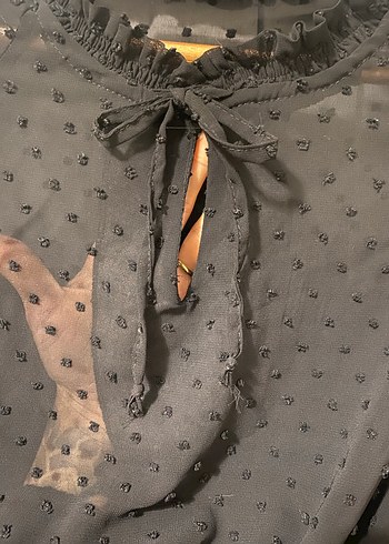 Puantiyeli Siyah Midi Elbise - Görsel 9