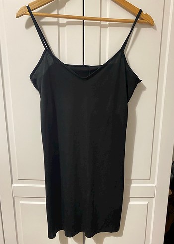 Puantiyeli Siyah Midi Elbise - Görsel 5