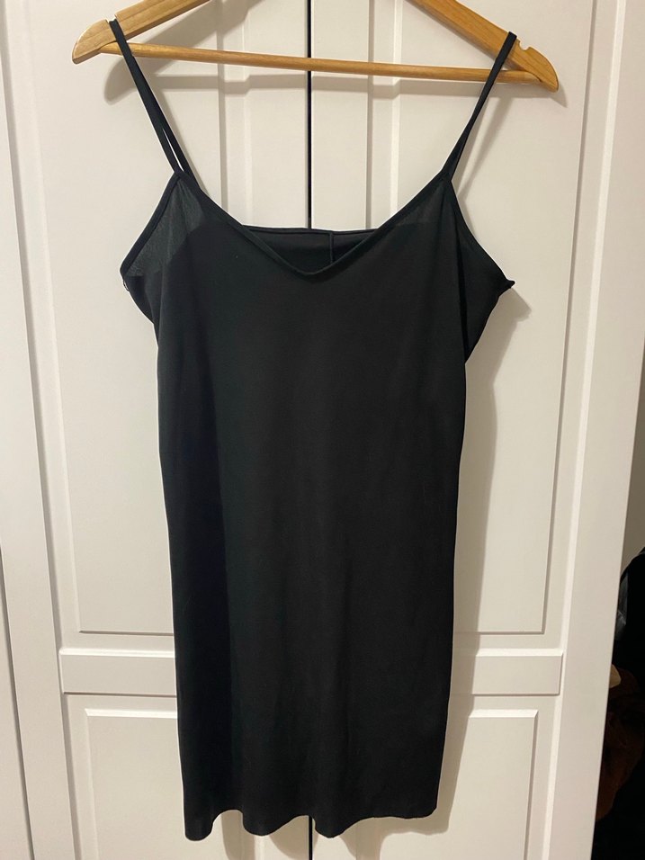 Puantiyeli Siyah Midi Elbise - Görsel 5