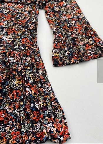 Zara Bohem Renkli Mini Elbise - Görsel 5