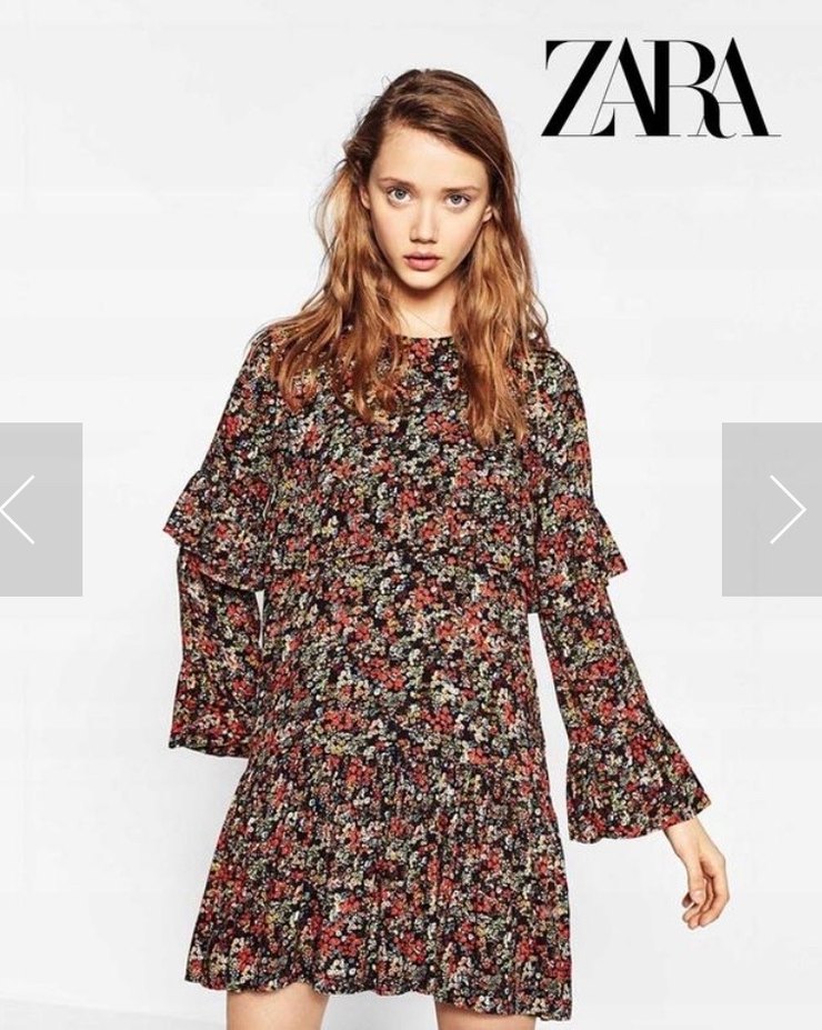 Zara Bohem Renkli Mini Elbise - Görsel 2