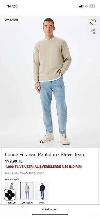 Koton erkek jean
