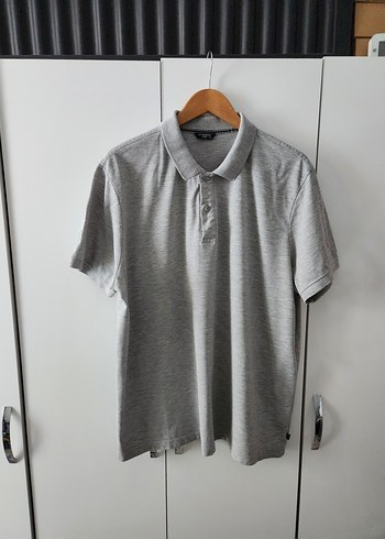 Gri Kısa Kollu Polo Tişört - Görsel 4