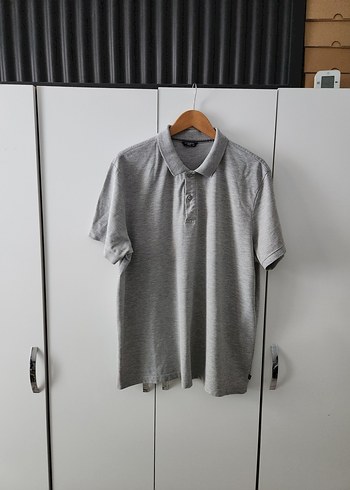 Gri Kısa Kollu Polo Tişört - Görsel 2