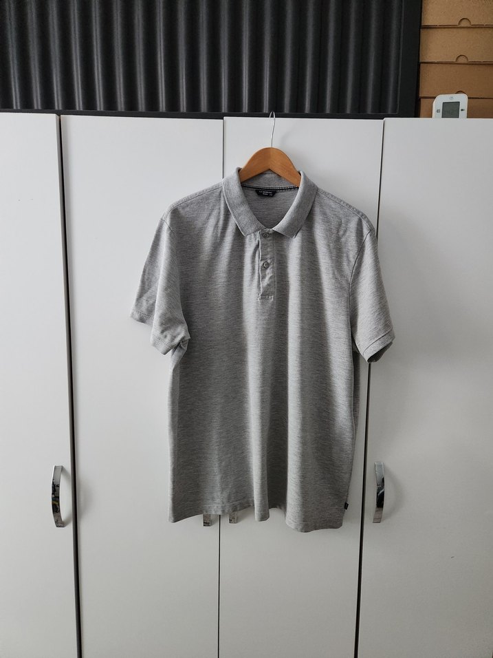 Gri Kısa Kollu Polo Tişört - Görsel 2