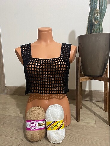 Zara fileli örgü crop bluz büstiyer
