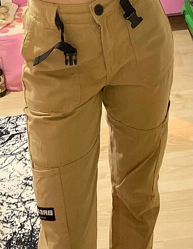 bershka bej kargo pantolon