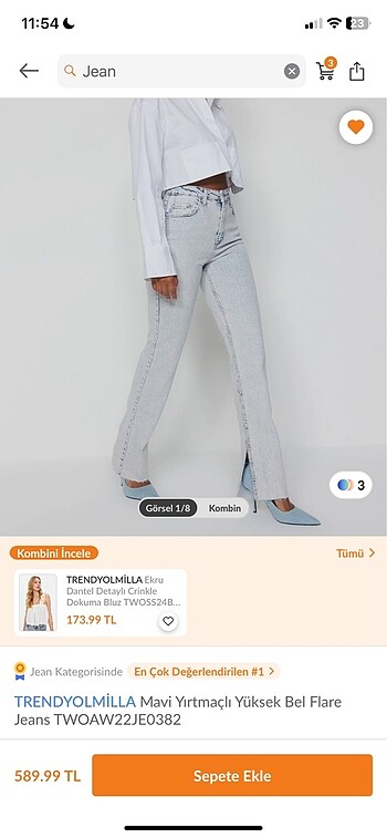 xs Beden mavi Renk trendyolmilla jean