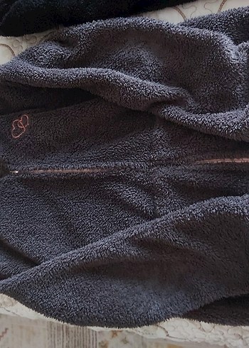 Kız Çocuk Gri Kürklü Nakışlı Sweatshirt - Görsel 3