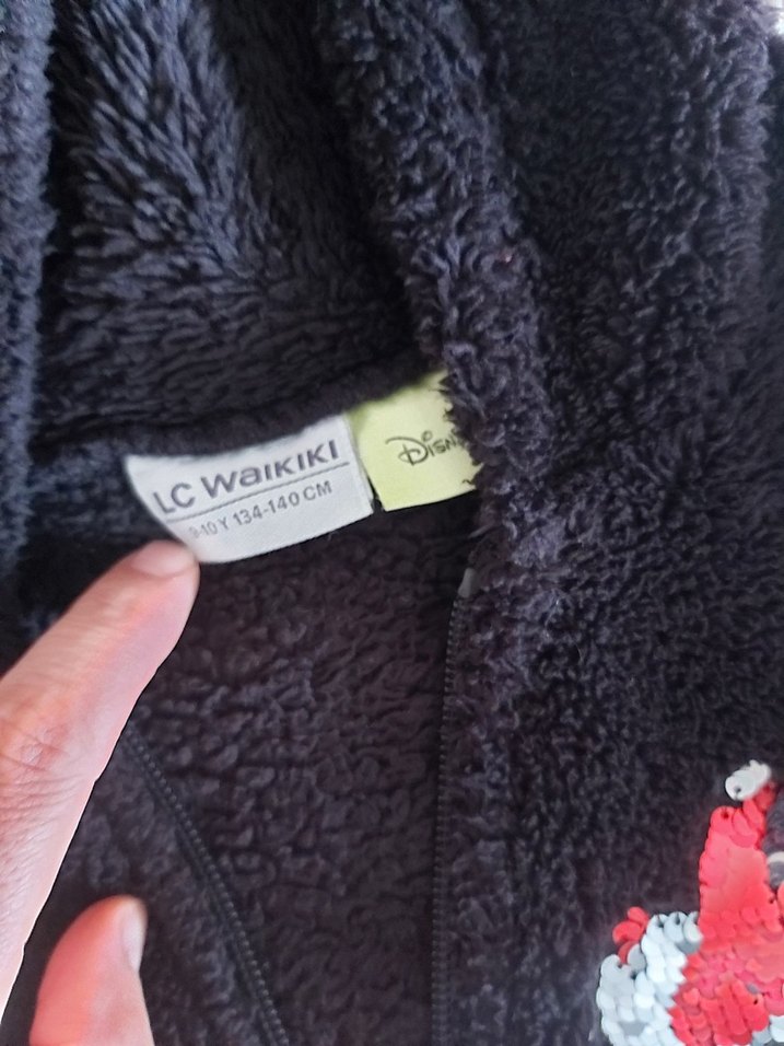 Kız Çocuk Gri Kürklü Nakışlı Sweatshirt - Görsel 2