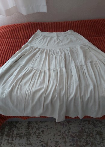 Bej Uzun Keten Etek - Görsel 3