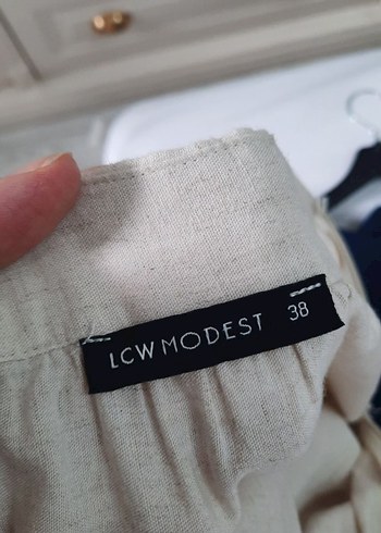 Bej Uzun Keten Etek - Görsel 2