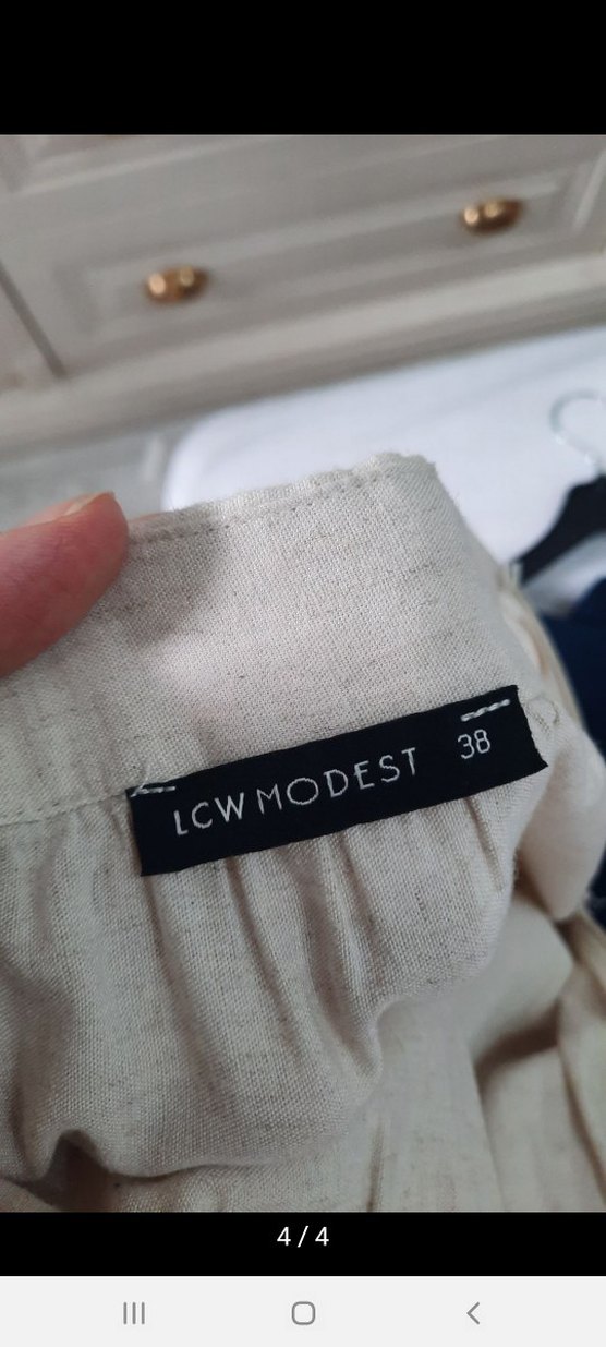 Bej Uzun Keten Etek - Görsel 2