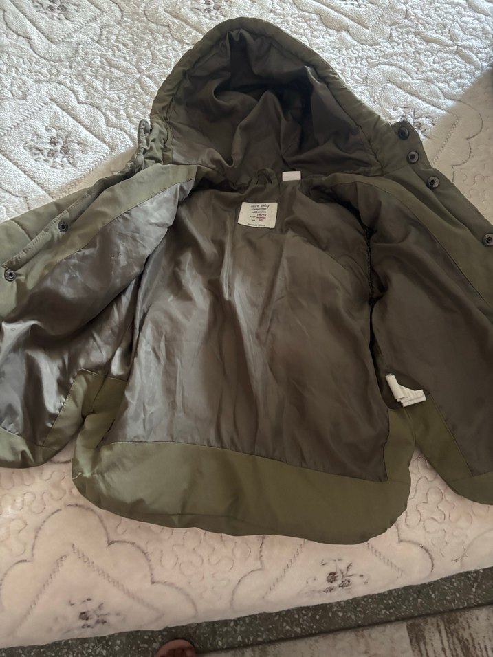 Kapüşonlu Erkek Çocuk haki Mont - Görsel 3