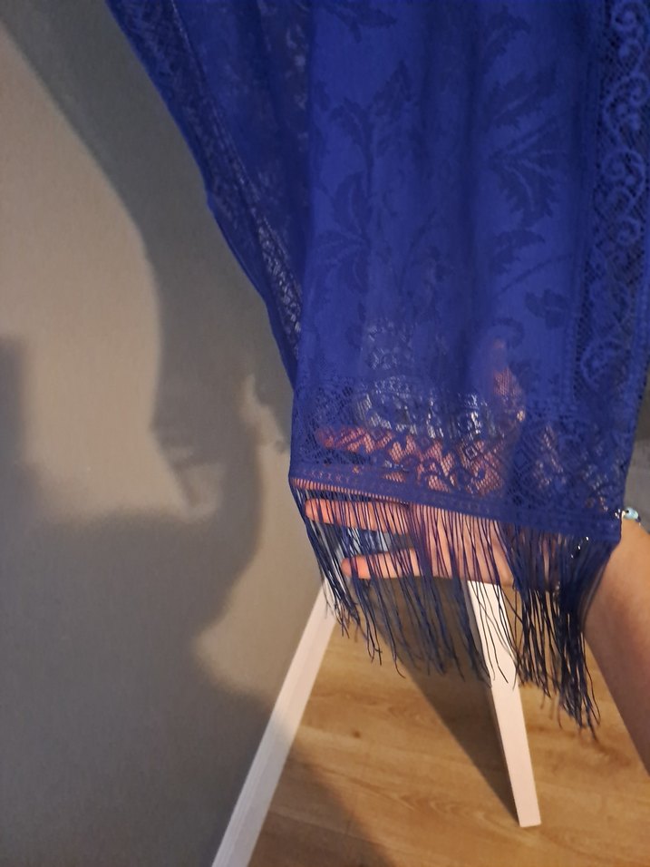 Mavi V Yakalı Salaş Pareo - Görsel 3