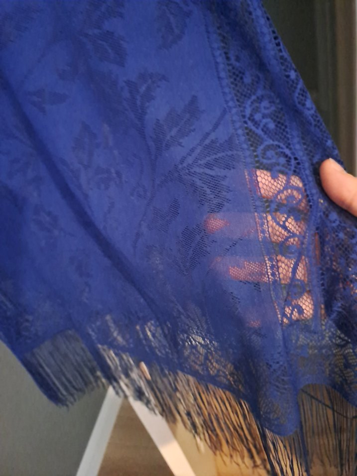 Mavi V Yakalı Salaş Pareo - Görsel 4