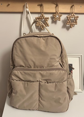 Bej Minimalist Kadın Sırt Çantası - Görsel 3