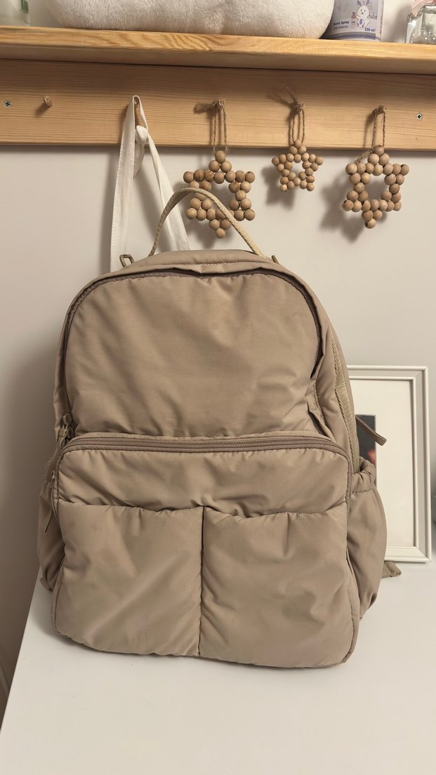 Bej Minimalist Kadın Sırt Çantası - Görsel 3