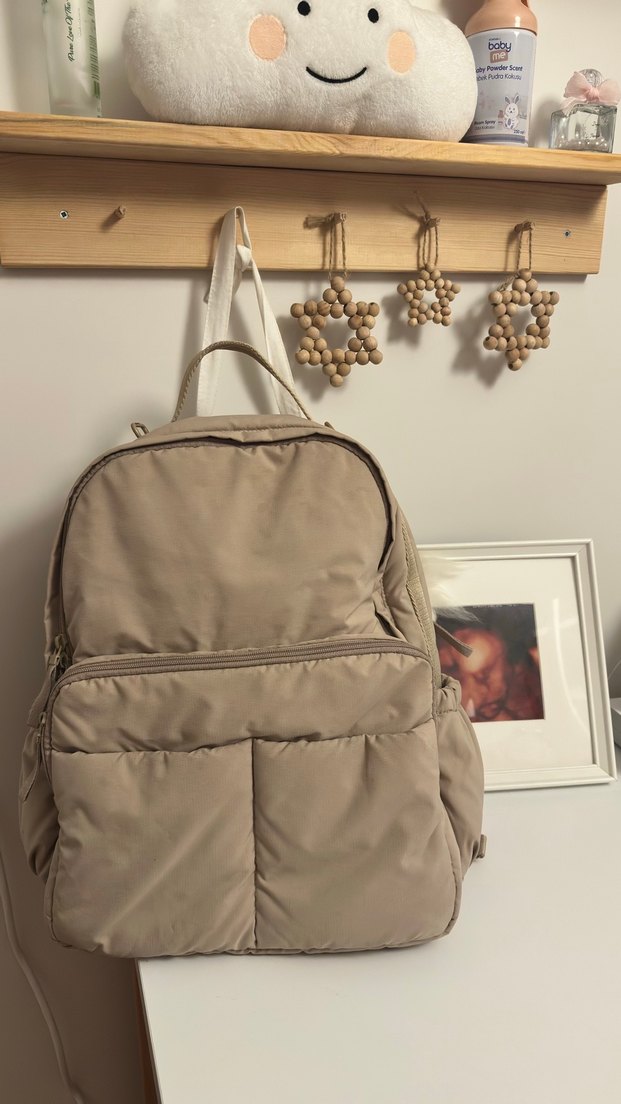 Bej Minimalist Kadın Sırt Çantası - Görsel 2