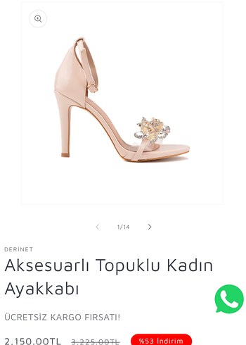 Bej Taşlı Tokalı İnce Topuklu Kadın Ayakkabı - Görsel 4