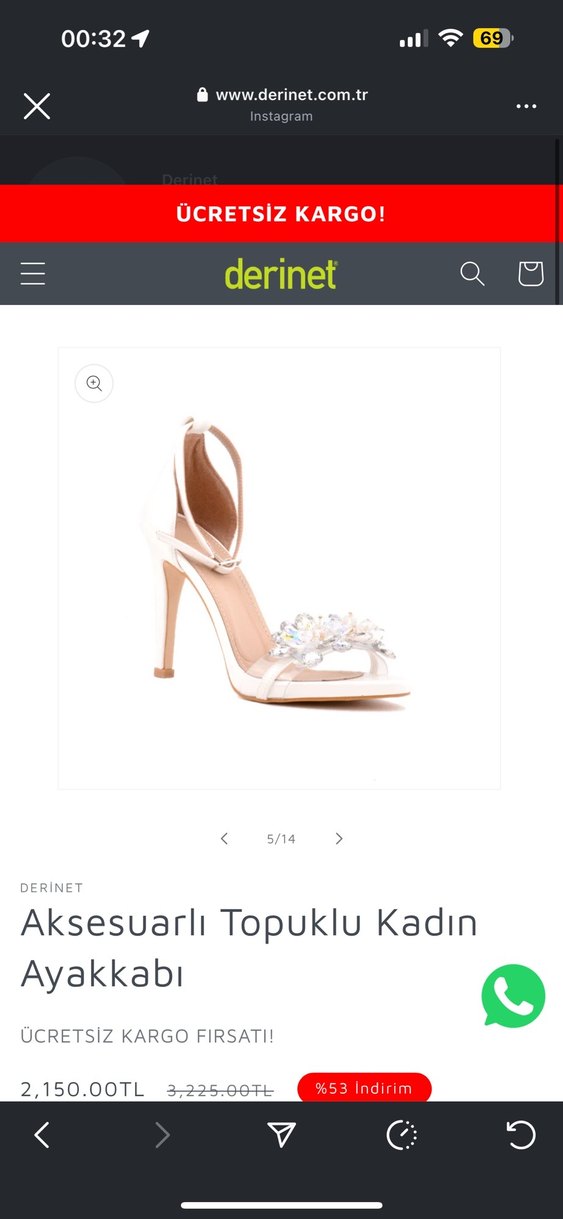 Bej Taşlı Tokalı İnce Topuklu Kadın Ayakkabı - Görsel 5