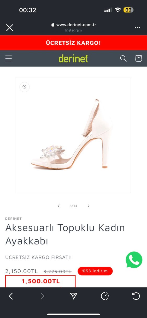 Bej Taşlı Tokalı İnce Topuklu Kadın Ayakkabı - Görsel 3