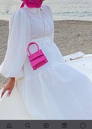 Pamuklu, Uzun, Salaş, Beyaz Elbise - Görsel 2