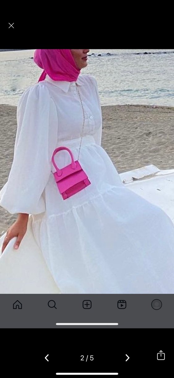 Pamuklu, Uzun, Salaş, Beyaz Elbise - Görsel 2