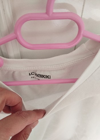 Kız Çocuk Beyaz Uzun Kollu Pamuklu Tişört - Görsel 2