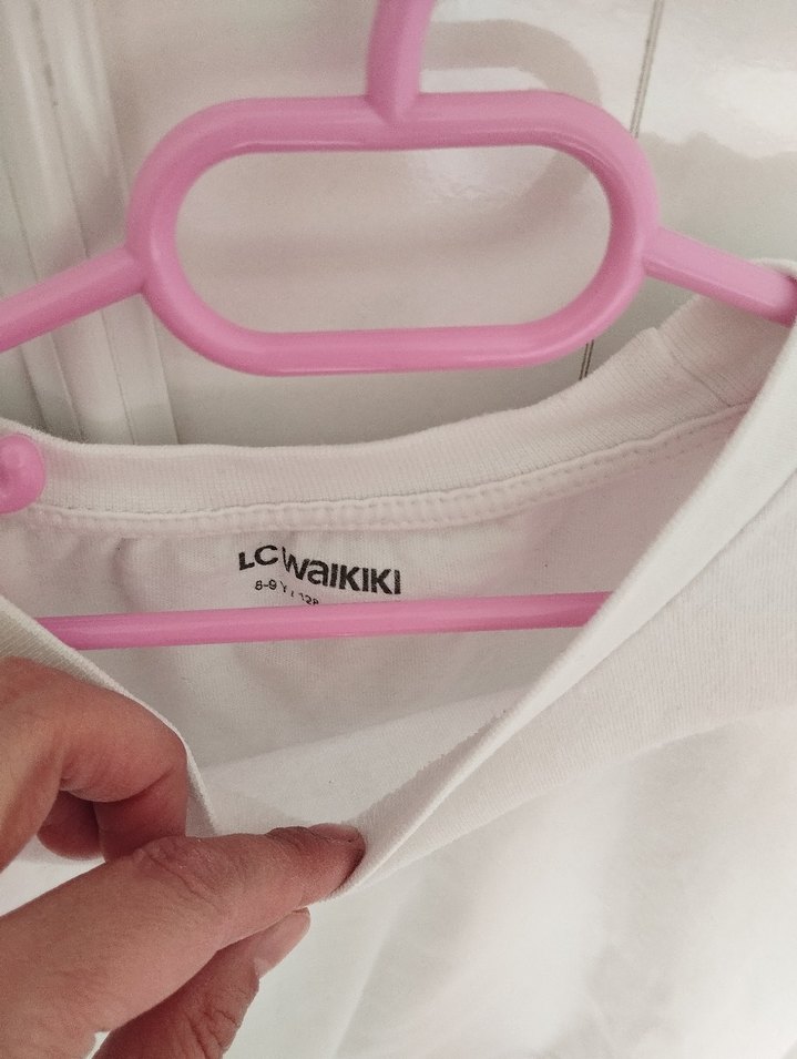 Kız Çocuk Beyaz Uzun Kollu Pamuklu Tişört - Görsel 2