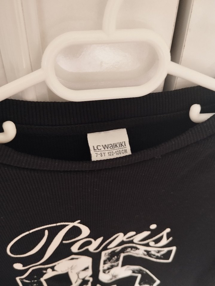 Kız Çocuk Siyah Baskılı Uzun Kollu Sweatshirt - Görsel 2