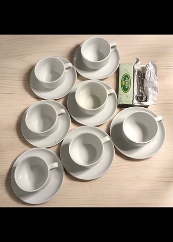 Güral Porselen Güral Porselen 6+1li Çay/Kahve Fincanı Seti