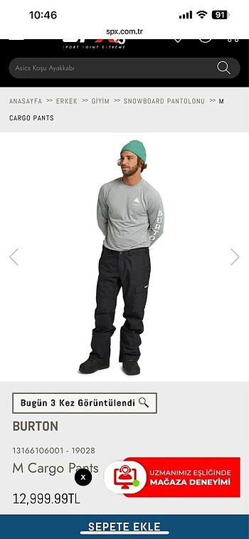 Burton snowboard pantolonu