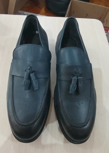 Diğer Koyu Lacivert Puskullu Loafer
