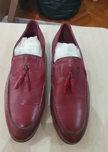 Diğer Bordo Deri Puskullu Loafer