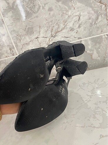 40 Beden simli topuklu ayakkabı
