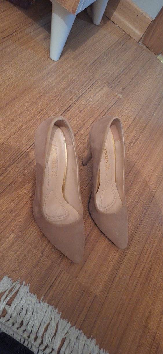 Bej Modern Klasik Stiletto Topuklu Kadın Ayakkabı - Görsel 5