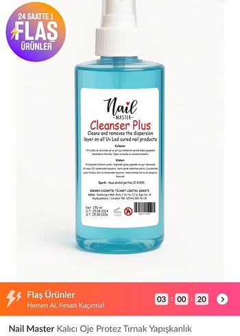Nail Master Kalıcı Oje Temizleyici Sprey