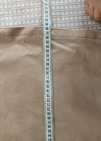 Zara Bej Uzun Kadın Etek Kemerli Rahat Kesim