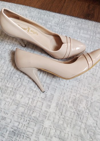 38 Beden Bej Rugan Stiletto Kadın Ayakkabı