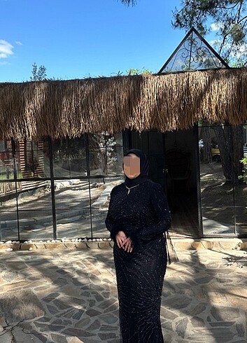 Hennin Siyah Tesettür Abiye