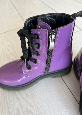 Diğer Kız Çocuk Mor Goth Bağcıklı Botlar