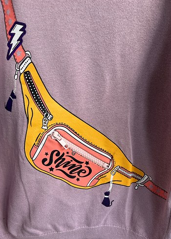 Kızlar için Baskılı Örme Sweatshirt - Görsel 3