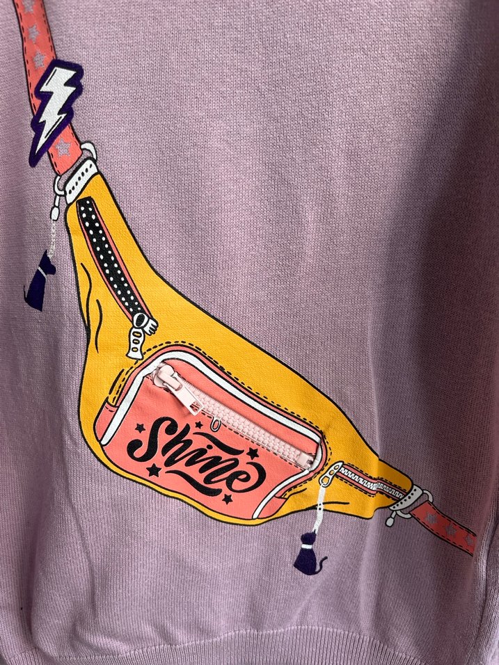 Kızlar için Baskılı Örme Sweatshirt - Görsel 3