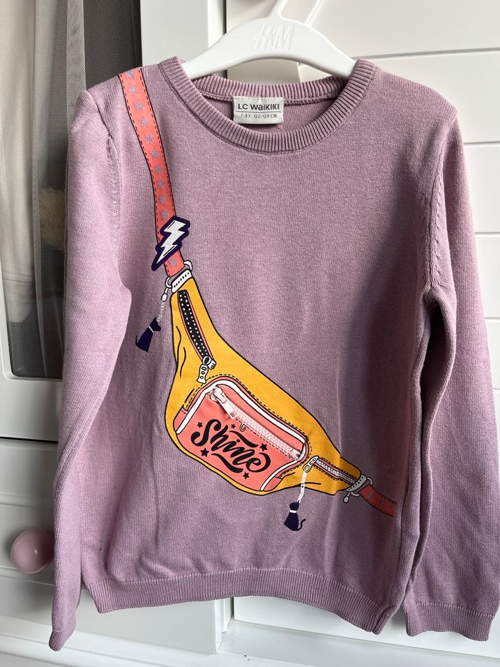 Kızlar için Baskılı Örme Sweatshirt - Görsel 2